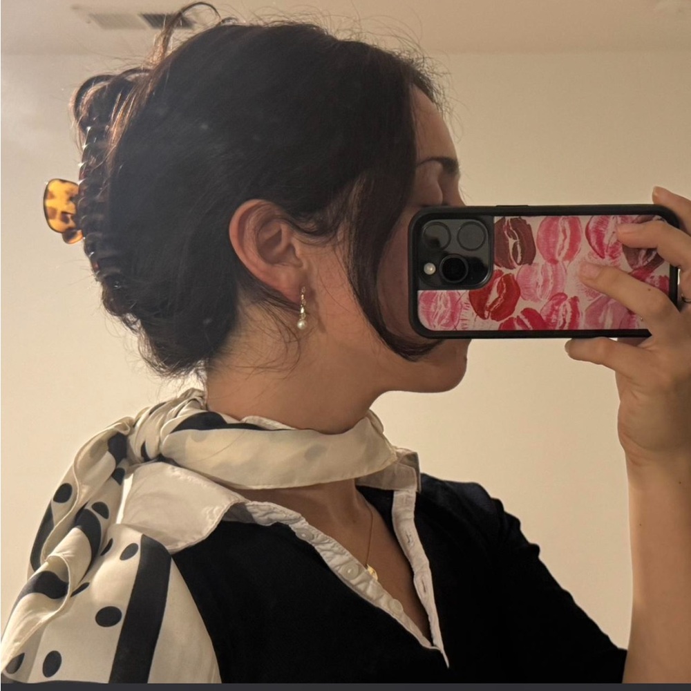 Polka Dot Silk Scarf - Picture 2 of 5